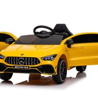 Coche eléctrico 12v niños, Mercedes CLA45S AMG, amarillo, 4x4, RC INDA609-LE19785